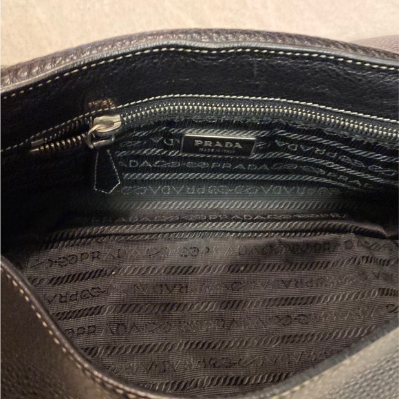 Prada Black Leather Designer Shoulder Bag Authentic - Picture 5 of 12